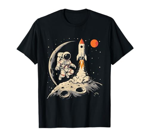 Weltraum Rakete und Astronaut Raumschiff Kinder T-Shirt von Weltraum und kosmische Sterne Outfits für Kinder
