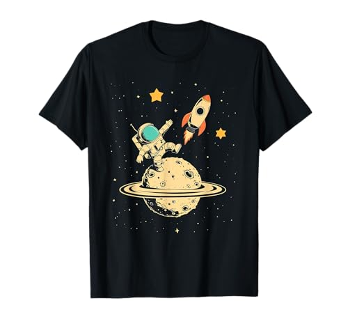 Weltraum Rakete und Astronaut Raumschiff Kinder T-Shirt von Weltraum und kosmische Sterne Outfits für Kinder