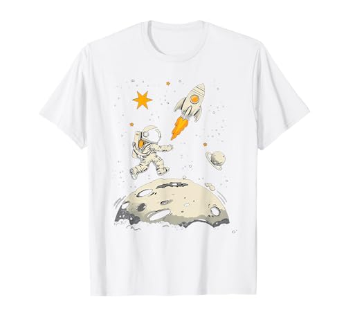 Weltraum Rakete und Astronaut Raumschiff Kinder T-Shirt von Weltraum und kosmische Sterne Outfits für Kinder