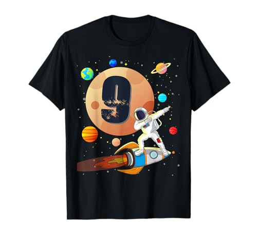 9. Geburtstag für Astronaut Jungen Rakete Mond Astronomie T-Shirt 9. Geburtstag für Astronaut Jungen Rakete Mond Astronomie T-Shirt von Weltraumanzug Planeten 9 Jahre Dabbing Astronaut