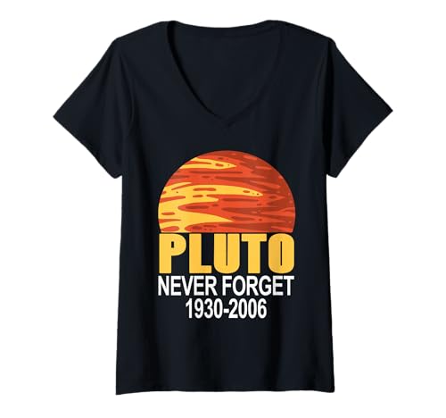 Damen Pluto Planet Erinnerung Wissenschaft Humor 1930–2006 T-Shirt mit V-Ausschnitt Damen Pluto Planet Erinnerung Wissenschaft Humor 1930–2006 T-Shirt mit V-Ausschnitt von Weltraumfans Und Planetengeschichte Liebhaber