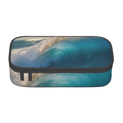 Ocean Sea Wave Multifunktionale Schreibwarentasche, geeignet für Reisen, Bürobedarf, Make-up und Schreibtisch-Organisation von WenDang