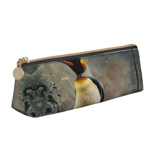 Pinguin-Dreieck-Leder-Schreibwaren-Aufbewahrungstasche und Urlaubs-Schreibwaren-Aufbewahrung sind unverzichtbare Reiseartikel, weiß, Einheitsgröße, Kosmetiktasche von WenDang