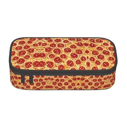 WenDang 3D Pizza Pepperoni Multifunktionale Schreibwarentasche, geeignet für Reisen, Bürobedarf, Make-up und Schreibtischorganisation von WenDang