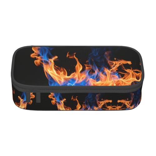 WenDang Blue Flame Multifunktionale Schreibwarentasche, geeignet für Reisen, Bürobedarf, Make-up und Schreibtischorganisation, Schwarz , Einheitsgröße, Kosmetikkoffer von WenDang