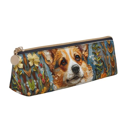 WenDang Corgi Leder-Aufbewahrungstasche für Schreibwaren und Urlaubsutensilien sind unverzichtbare Reiseartikel, weiß, Einheitsgröße, Kosmetiktasche von WenDang