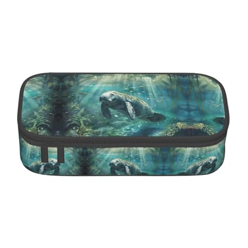 WenDang Crazy Save Manatee Multifunktionale Schreibwarentasche, geeignet für Reisen, Bürobedarf, Make-up und Schreibtischorganisation, Schwarz , Einheitsgröße, Kosmetikkoffer von WenDang