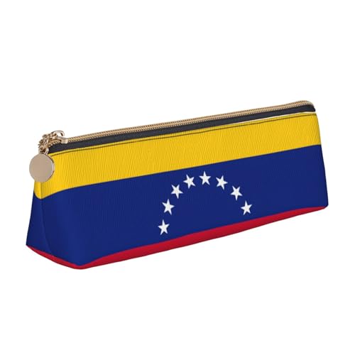 WenDang Die dreieckige Leder-Aufbewahrungstasche mit Flagge von Venezuela und die Aufbewahrung von Schreibwaren sind unverzichtbare Reiseartikel, weiß, Einheitsgröße, Kosmetiktasche von WenDang