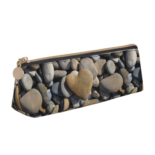 WenDang Die dreieckige Leder-Schreibwaren-Aufbewahrungstasche mit Herzstein und Urlaubsutensilien sind unverzichtbare Reiseartikel, weiß, Einheitsgröße, Kosmetiktasche von WenDang