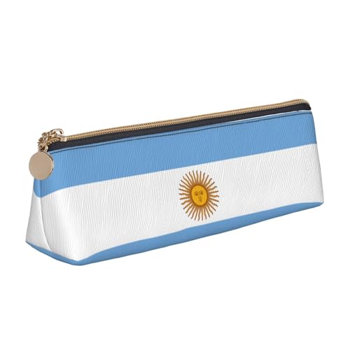 WenDang Die dreieckige Leder-Schreibwaren-Aufbewahrungstasche mit argentinischer Flagge und Urlaubsutensilien sind unverzichtbare Reiseartikel, weiß, Einheitsgröße, Kosmetiktasche von WenDang
