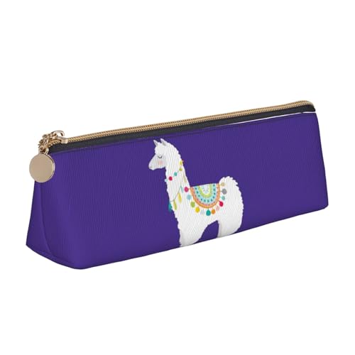 WenDang Die dreieckige Llama-Leder-Schreibwaren-Aufbewahrungstasche und die Aufbewahrung von Schreibwaren sind unverzichtbare Reiseartikel, weiß, Einheitsgröße, Kosmetiktasche von WenDang