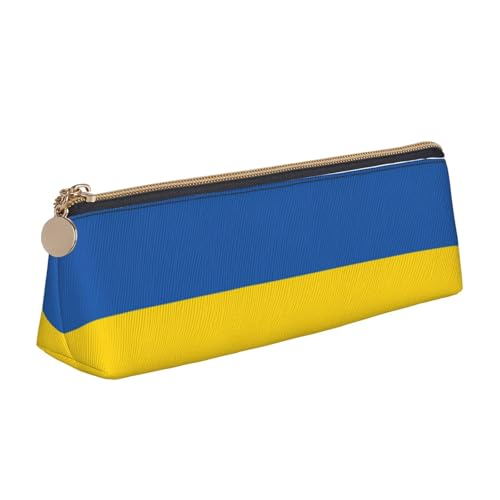 WenDang Dreieckige Leder-Schreibwaren-Aufbewahrungstasche mit Flagge der Ukraine und Urlaubsutensilien sind unverzichtbare Reiseartikel, weiß, Einheitsgröße, Kosmetiktasche von WenDang