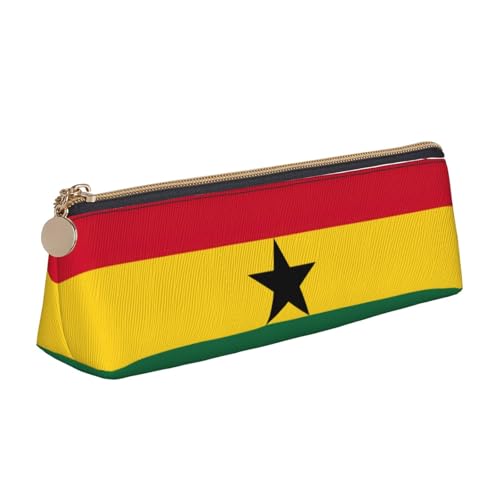 WenDang Dreieckige Leder-Schreibwaren-Aufbewahrungstasche mit Flagge von Ghana und Urlaubsutensilien sind unverzichtbare Reiseartikel, weiß, Einheitsgröße, Kosmetiktasche von WenDang