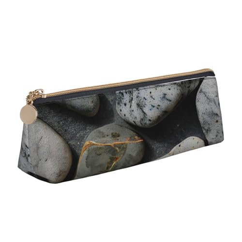 WenDang Dreieckige Leder-Schreibwaren-Aufbewahrungstasche mit Kieselsteinmuster und Urlaubsutensilien sind unverzichtbare Reiseartikel, weiß, Einheitsgröße, Kosmetiktasche von WenDang