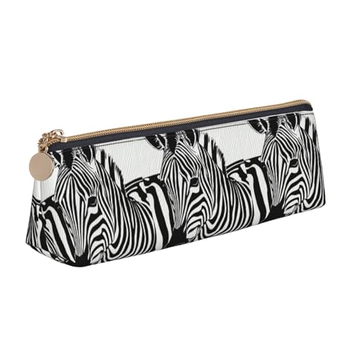 WenDang Dreieckige Leder-Schreibwaren-Aufbewahrungstasche mit Zebramuster und Urlaubsutensilien sind unverzichtbare Reiseartikel, weiß, Einheitsgröße, Kosmetiktasche von WenDang