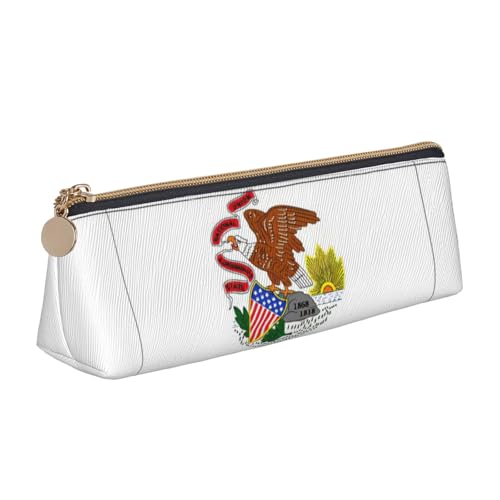 WenDang Illinois Dreieckige Leder-Schreibwaren-Aufbewahrungstasche und Urlaubsbriefwaren-Aufbewahrung sind unverzichtbare Reiseartikel, weiß, Einheitsgröße, Kosmetiktasche von WenDang