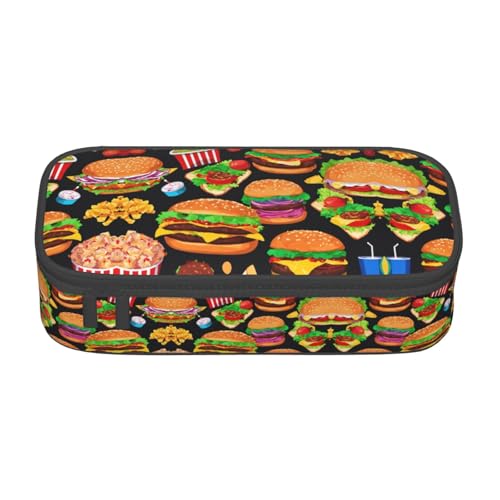 WenDang Lustige multifunktionale Schreibwarentasche mit Lebensmittelmuster, geeignet für Reisen, Bürobedarf, Make-up und Schreibtisch-Organisation von WenDang