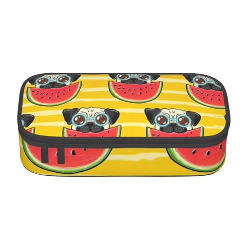 WenDang Lustige multifunktionale Schreibwarentasche mit französischer Stierkampf-Wassermelone, geeignet für Reisen, Bürobedarf, Make-up und Schreibtisch-Organisation von WenDang