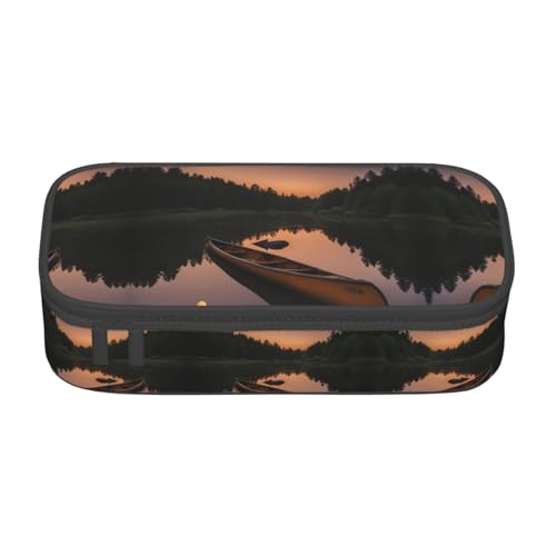 WenDang Moonlit Kanu Allagash River Multifunktionale Schreibwarentasche, geeignet für Reisen, Bürobedarf, Make-up und Schreibtischorganisation, Schwarz , Einheitsgröße, Kosmetikkoffer von WenDang