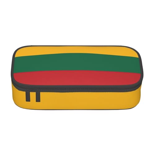 WenDang Multifunktionale Schreibwarentasche, Motiv: Flagge Litauens, geeignet für Reisen, Bürobedarf, Make-up und Schreibtischorganisation, Schwarz , Einheitsgröße, Kosmetikkoffer von WenDang