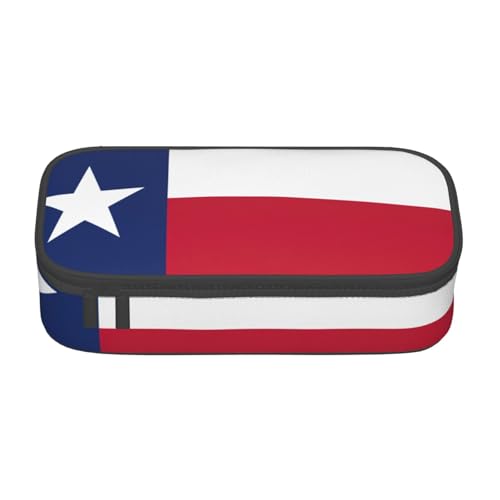 WenDang Multifunktionale Schreibwarentasche, Motiv: Flagge von Texas, geeignet für Reisen, Bürobedarf, Make-up und Schreibtisch-Organisation, Schwarz , Einheitsgröße, Kosmetikkoffer von WenDang