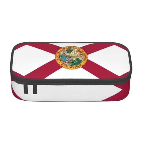 WenDang Multifunktionale Schreibwarentasche mit Florida-Flagge, geeignet für Reisen, Bürobedarf, Make-up und Schreibtisch-Organisation, Schwarz , Einheitsgröße, Kosmetikkoffer von WenDang