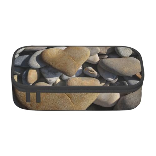 WenDang Multifunktionale Schreibwarentasche mit Herzstein, geeignet für Reisen, Bürobedarf, Make-up und Schreibtisch-Organisation von WenDang