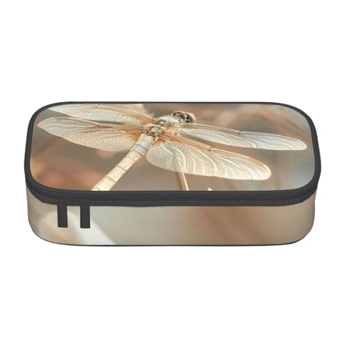 WenDang Multifunktionale Schreibwarentasche mit Libelle und Blume, geeignet für Reisen, Bürobedarf, Make-up und Schreibtisch-Organisation von WenDang
