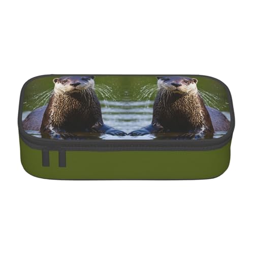 WenDang Multifunktionale Schreibwarentasche mit Tiermotiven, braun, geeignet für Reisen, Bürobedarf, Make-up und Schreibtisch-Organisation von WenDang