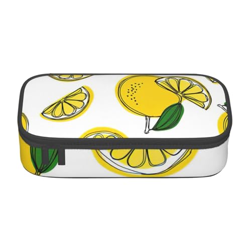 WenDang Multifunktionale Schreibwarentasche mit Zitronenfrucht-Muster, geeignet für Reisen, Bürobedarf, Make-up und Schreibtisch-Organisation von WenDang