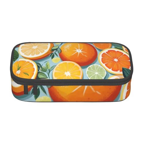 WenDang Multifunktionale Schreibwarentasche mit Zitrusfrüchten, geeignet für Reisen, Bürobedarf, Make-up und Schreibtisch-Organisation von WenDang