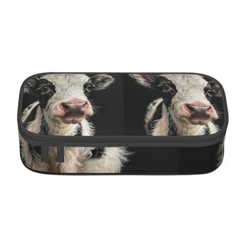 WenDang Multifunktionale Schreibwarentasche mit niedlicher Kuh, geeignet für Reisen, Bürobedarf, Make-up und Schreibtisch-Organisation von WenDang
