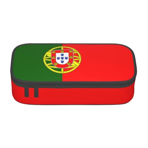 WenDang Multifunktionale Schreibwarentasche mit portugiesischer Flagge, geeignet für Reisen, Bürobedarf, Make-up und Schreibtisch-Organisation, Schwarz , Einheitsgröße, Kosmetikkoffer von WenDang