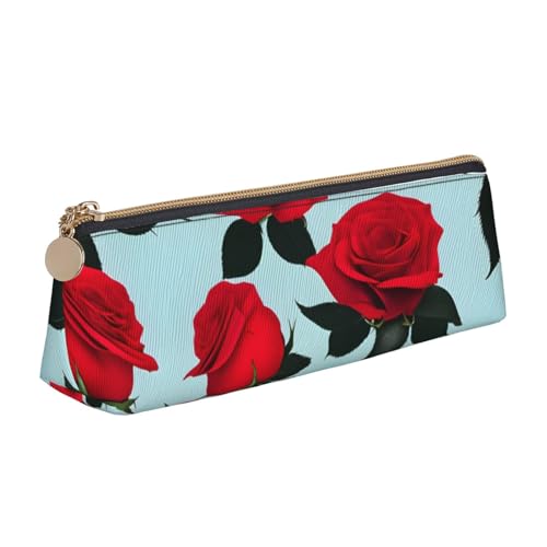 WenDang Red Rose Triangle Leder Schreibwaren Aufbewahrungstasche und Urlaub Schreibwaren Aufbewahrung sind unverzichtbare Reiseartikel, weiß, Einheitsgröße, Kosmetiktasche von WenDang