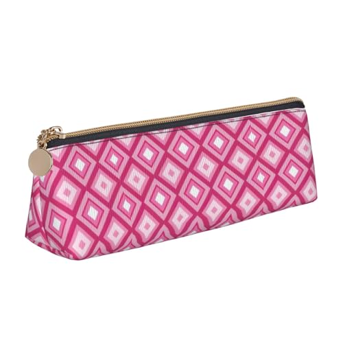 WenDang Rote dreieckige Leder-Aufbewahrungstasche mit Rautenmuster und Aufbewahrungsbeutel für den Urlaub sind unverzichtbare Reiseartikel, weiß, Einheitsgröße, Kosmetiktasche von WenDang