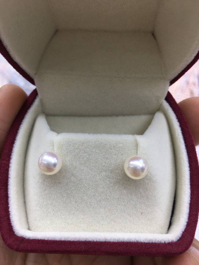 Aaa 6, 5-7 Mm Runde Perlenohrstecker, Zuchtperlen, Naturperlen, Se3-076 von WenPearls