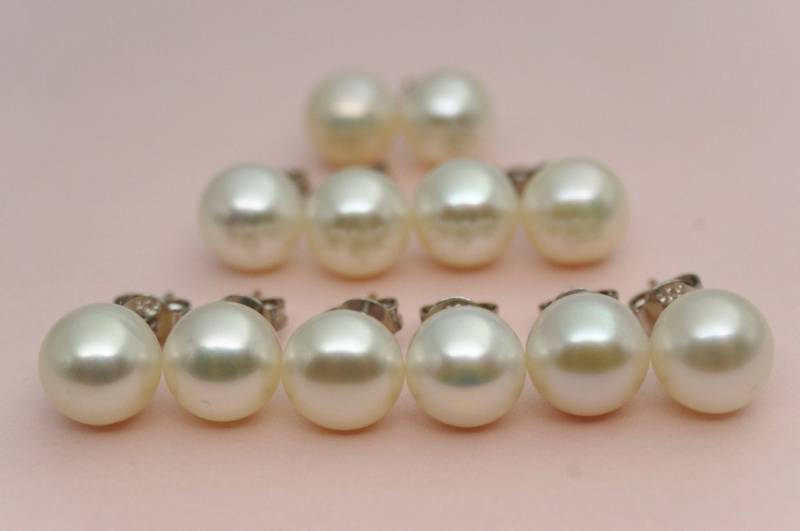 Set Aus 5 Paar Ohrringen, Perlen Ohrstecker, 5 Ohrringe, Perlen Ohrstecker, Brautjungfer Ohrringe, Hochzeitsschmuck, Set Mit Stück, Se1-008 von WenPearls