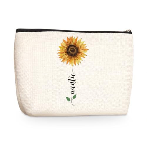 Wenboco Kosmetiktasche mit Sonnenblumen-Motiv, für Großmutter, Schwiegermutter, Patentante, Jungen, Mädchen, Mutter, Geschenke, Make-up-Tasche, Geburtstag, Muttertag, Kosmetiktasche, Mehrfarbig 0854, von Wenboco