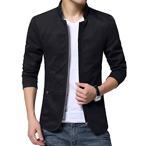 Herren Frühjahr und Herbst Polyesterjacke Business Casual Wear Trenchcoat Mantel Schwarz S von Wenchuang