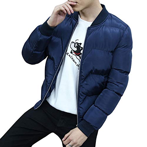 Wenchuang Herren Daunenjacke mit Rundhalsausschnitt Warm Steppjacke Übergangsjacke Gepolstert Baseball Jacke Dunkelblau L Wenchuang Herren Daunenjacke mit Rundhalsausschnitt Warm Steppjacke Übergangsjacke Gepolstert Baseball Jacke Dunkelblau L von Wenchuang