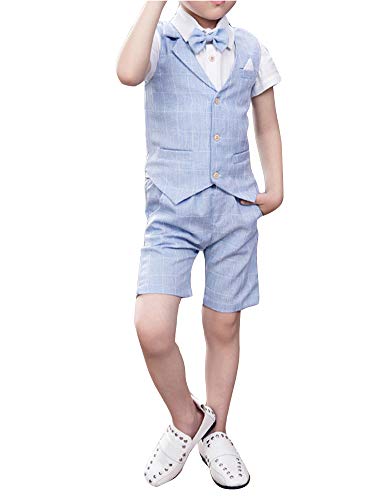 Wenchuang Junge Sommer-Gentleman-Hochzeits-Gastgeber-Pianist-Anzüge Hellblau 140 von Wenchuang