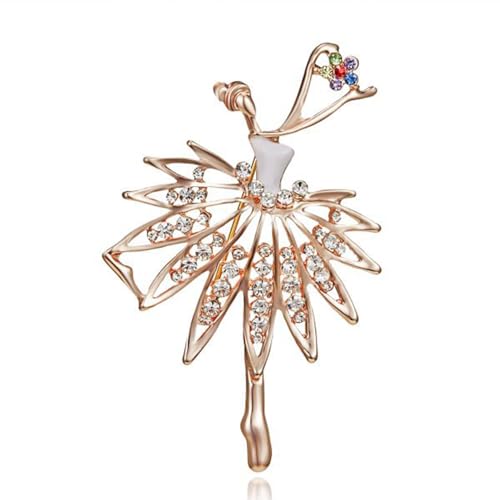 Wendalern Balletttänzerin Brosche Pin Glitzernden Strass Tanzende Mädchen Sicherheitsnadel Brosche Elegant Kristall Ballerina Brosche Kleidung Dekor Pin Korsage Abzeichen Zubehör Schmuck Für Frauen von Wendalern
