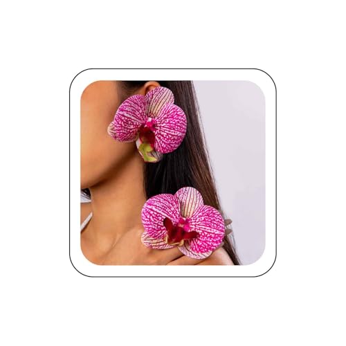 Wendalern Böhmische Blume Ohrstecker Große Schmetterling Orchidee Blume Ohrringe Große Blume Aussage Ohrringe Künstliche Blume Blütenblatt Ohrringe Übertrieben Hawaii Blume Ohrringe Schmuck Für Frauen von Wendalern