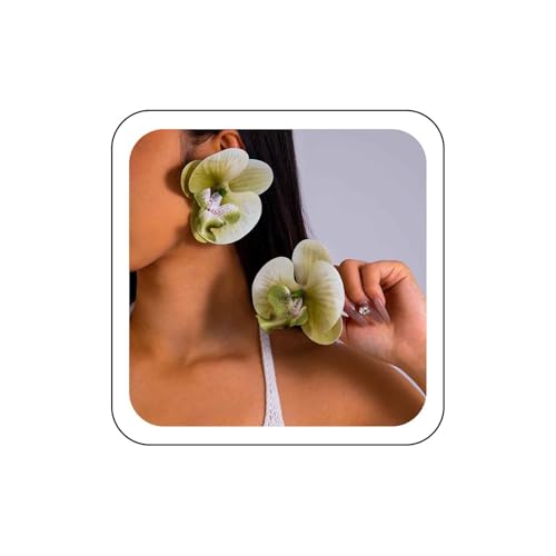 Wendalern Böhmische Blume Ohrstecker Große Schmetterling Orchidee Blume Ohrringe Große Blume Aussage Ohrringe Künstliche Blume Blütenblatt Ohrringe Übertrieben Hawaii Blume Ohrringe Schmuck Für Frauen von Wendalern