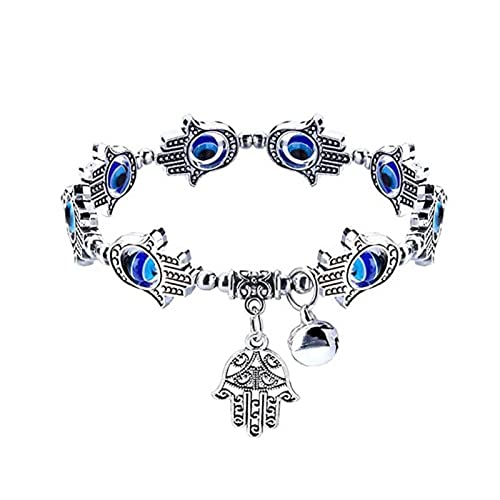 Wendalern Böses Auge Hamsa Armband - Kristall Perlen Fatima Hand Stretch Sideway Blaues Auge Schmuck - Türkisch Glück Für Frauen Und Männer von Wendalern
