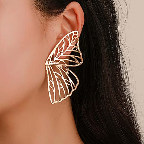 Wendalern Boho Hohlen Schmetterling Ohrringe Gold Schmetterling Flügel Ohrstecker Ohrring Geometrische Baumeln Tropfen Ohrringe Übertrieben Schmetterling Insekt Ohrringe Für Frauen Und Mädchen von Wendalern