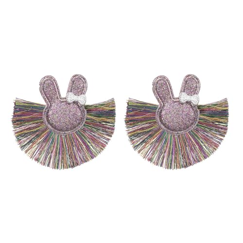 Wendalern Boho Kaninchen Quaste Ohrringe Große Schleife Hase Ohrstecker Lange Fransen Fächerförmige Ohrringe Bunte Quasten Tier Kaninchen Aussage Ohrringe Abschlussball Schmuck Für Frauen Und Mädchen von Wendalern