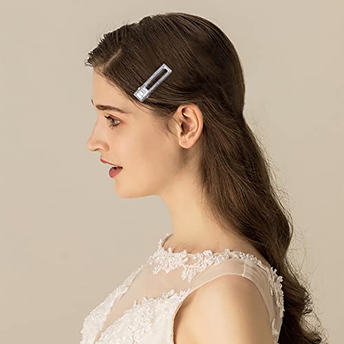 Wendalern Boho Kristall Haarspange Silber Strass Bobby Pins Geometrische Kristall Haarnadeln Kleine Quadratische Haarspangen Haarspange Haarschmuck für Frauen und Mädchen von Wendalern