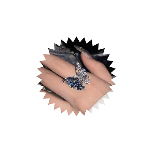 Wendalern Boho Kristall Schmetterling Ring Für Frauen Diamant Zirkonia Schmetterling Knöchel Ring Einstellbar Offenes Insekt Aussage Ring Fee Schmetterling Flügel Finger Ring Party Prom Schmuck von Wendalern