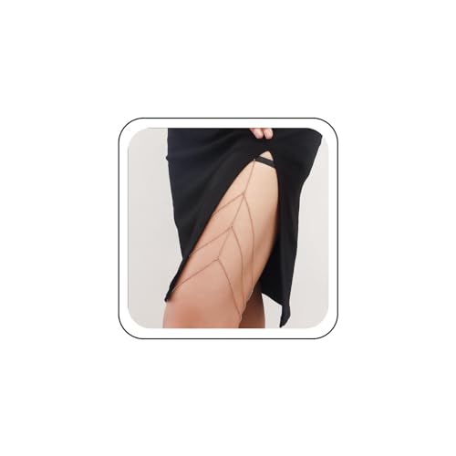 Wendalern Boho Layered Quaste Beinkette Vintage Quaste Anhänger Oberschenkelkette Gold Quaste Körperkette Elastische Oberschenkel Hohe Kette Sommer Strand Körperkette Schmuck für Frauen und Mädchen von Wendalern